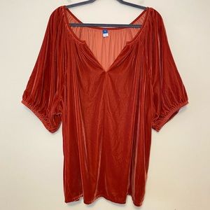 Old Navy Orange Velvet Top